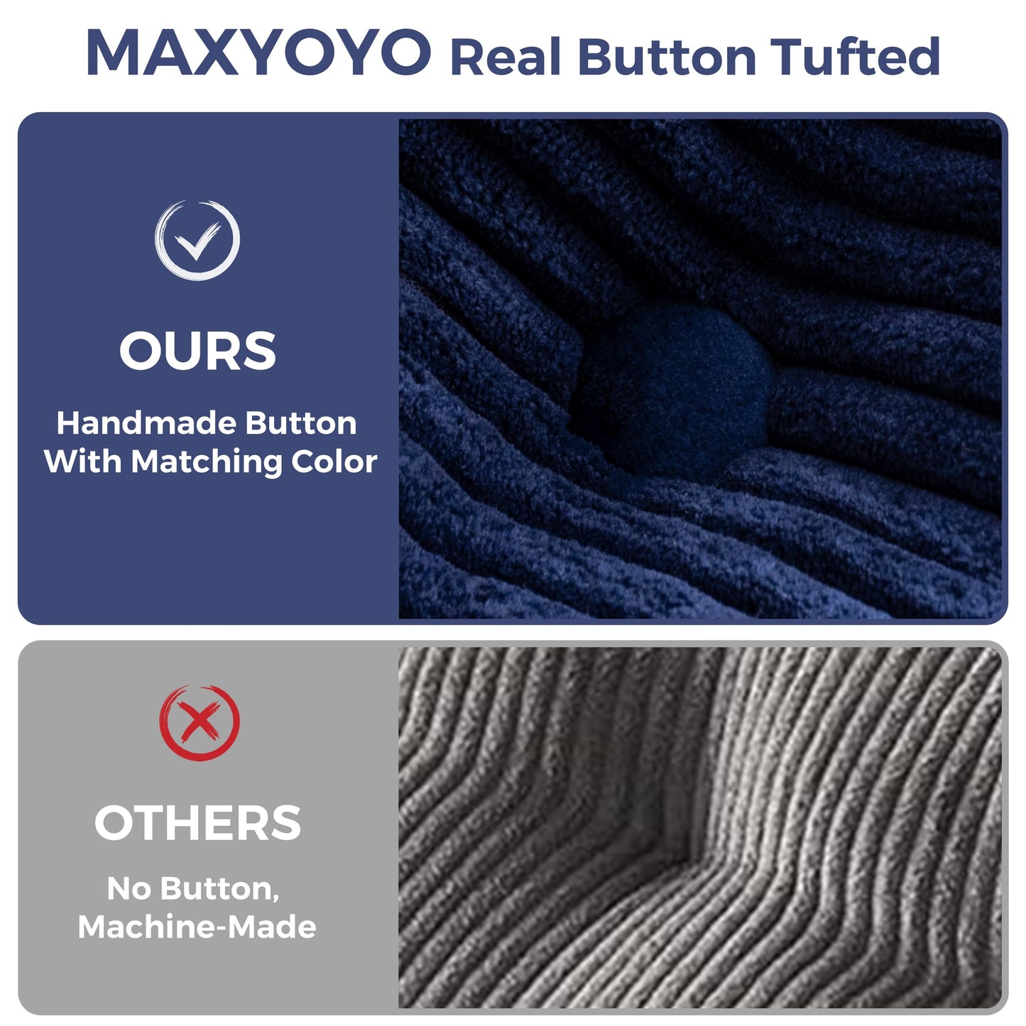 MAXYOYO Folding Sofa Bed, L-Shaped Convertible Sofa Bed with Armrest Foldable Sofa Couch with Pillow, Portable Fold Out Chair Bed Comfy Floor Lounge for Living Room Bedroom, Navy