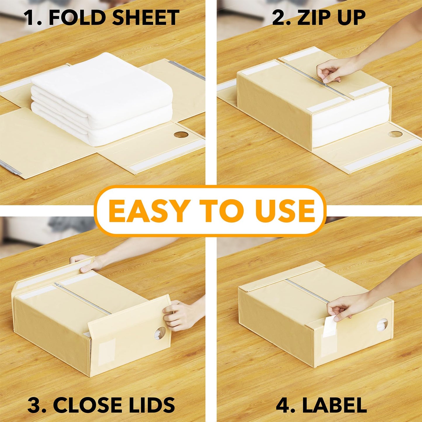 SpaceAid 8 Pack Bed Sheet Organizers and Storage, Drawer Organizer for Clothes, 12 Pack Dresser Drawer Organizer Bins