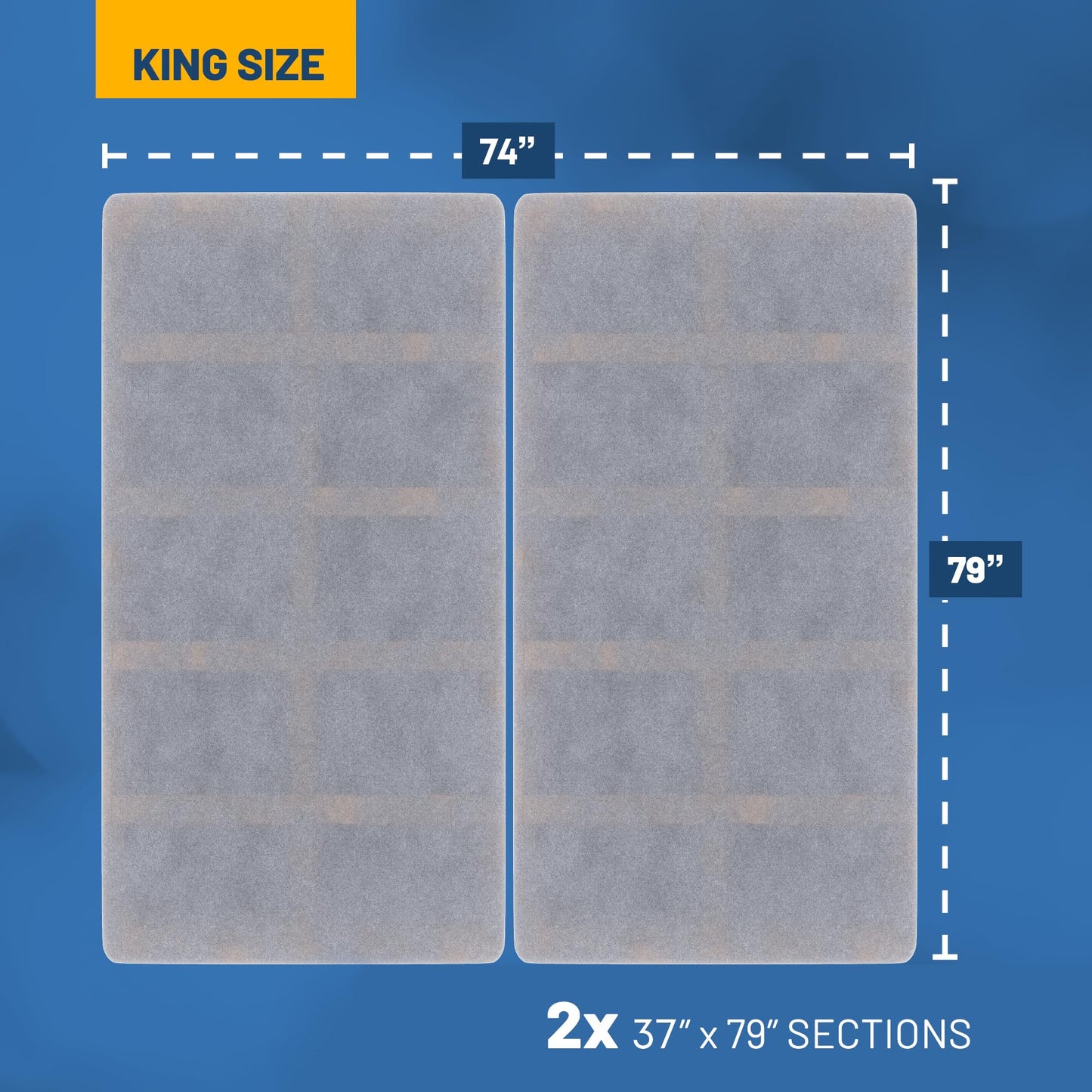 Mattress Comfort, 1.5" Split Wood Bunkie Board King Size Bed, Under Mattress Support, Fully Assembled, Fabric Ventilation Cover-Replaces Wooden Slats or Box Spring for Bed Frames