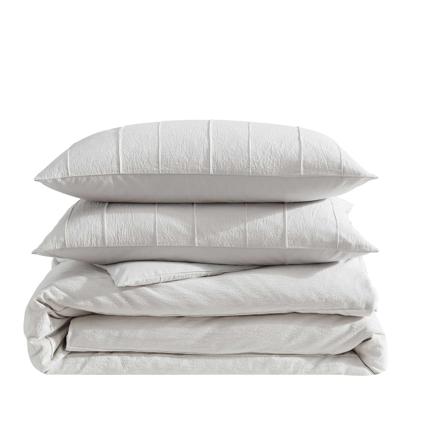 Vera Wang - King Comforter Set, Soft Cotton Bedding w/Smooth Cotton Percale Reverse, Lightweight for Year Round Comfort, 3 Piece Bed Set w/Matching Pillowcases (Woven Tucks Beige)