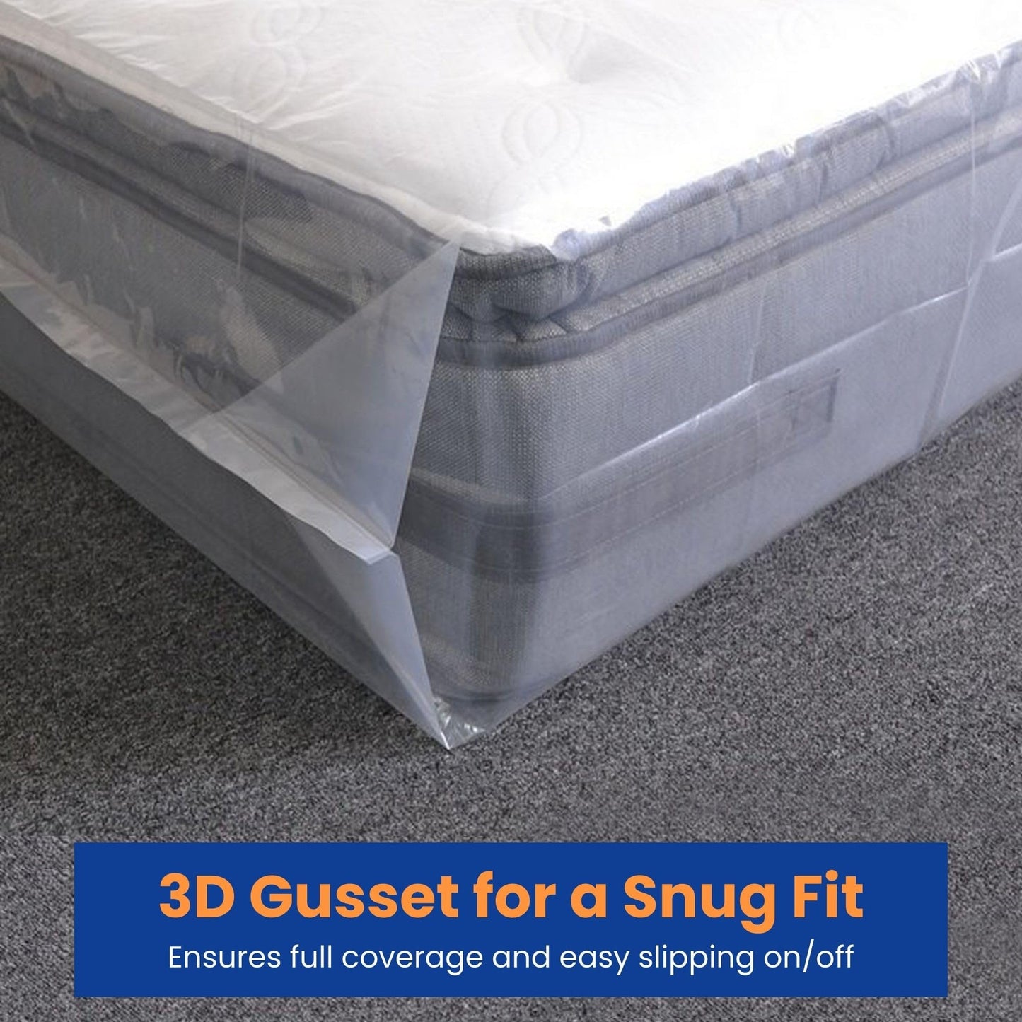 VICMORE 3mil Heavy-Duty Plastic Mattress Bag for King/Cal King Size – Tear-Resistant Mattress Protector Cover for Moving & Storage, Transparent & Easy Fit