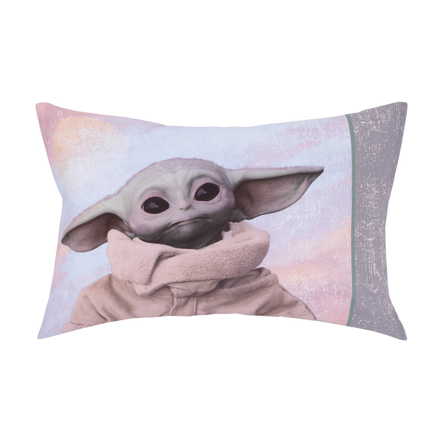 Disney Star Wars The Mandalorian The Child Green, Tan, White 4 Piece Toddler Bed Set - Comforter, Fitted Bottom Sheet, Flat Top Sheet, Riversible Pillowcase