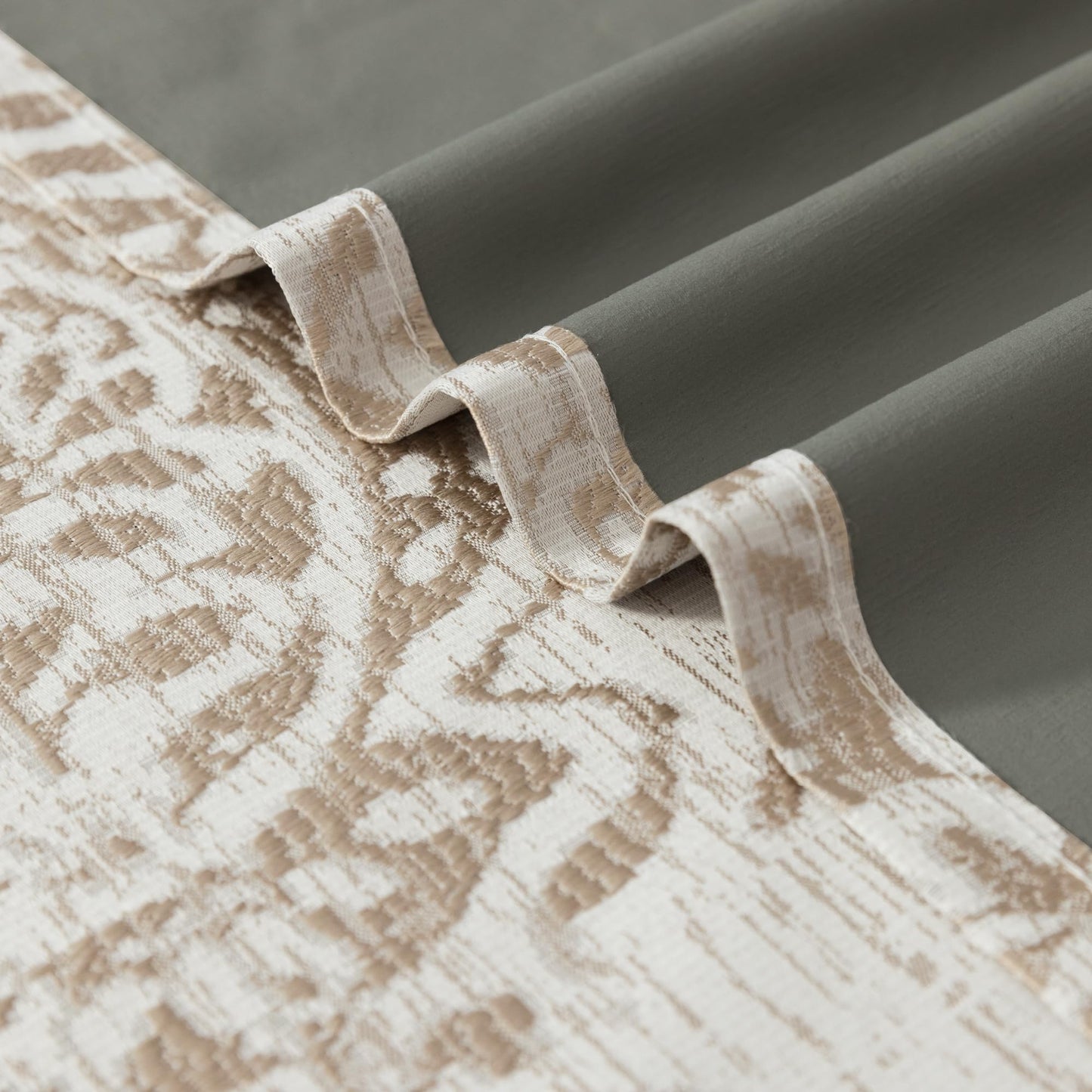 Taupe Blackout Curtains for Living Room Bedroom, 84 Inch Long Neutral Tan Light Brown Beige Chenille Jacquard Luxury Curtains Drapes 84 Inch Length 2 Panels Set, Cortinas Para Sala Modernas 2026