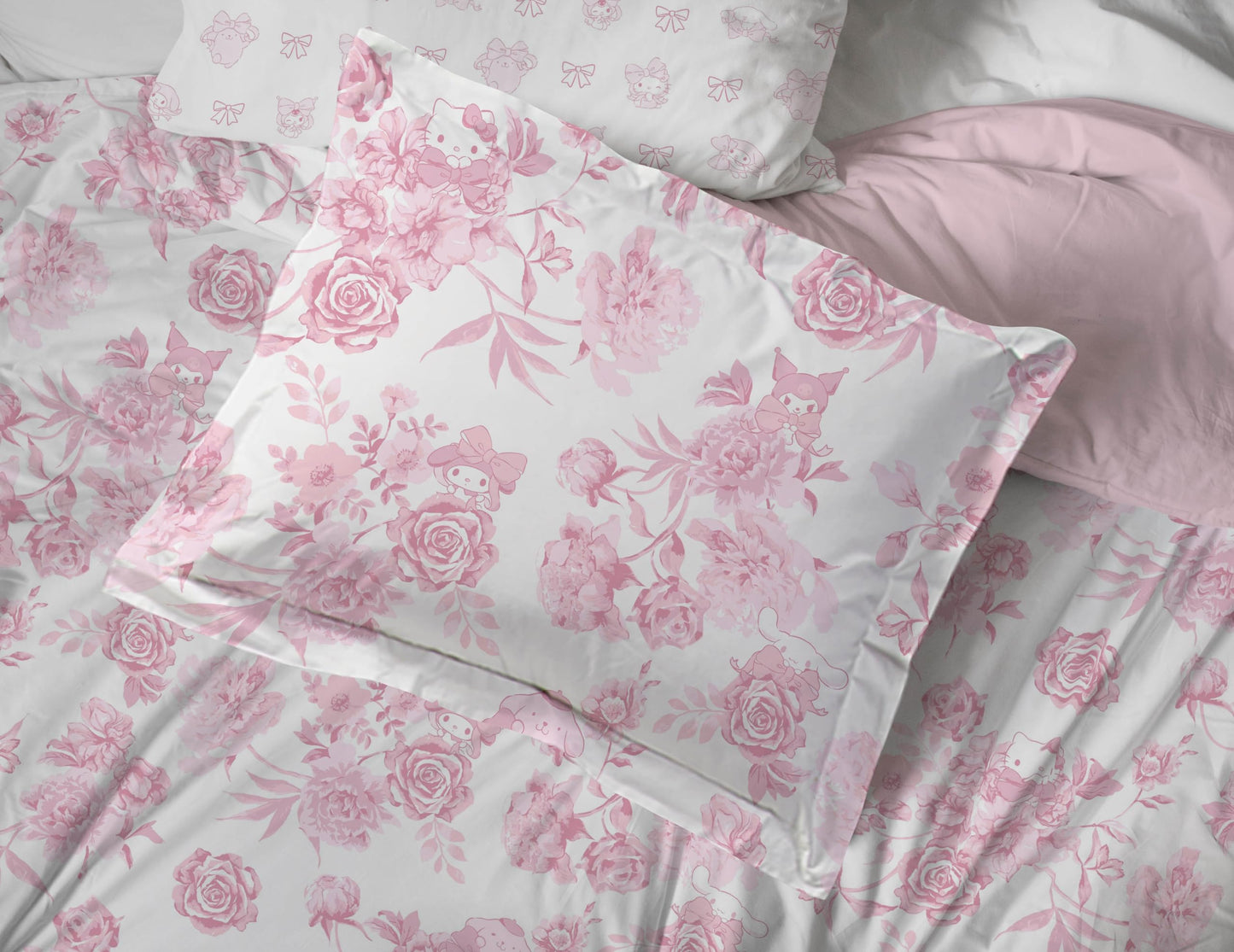 Jay Franco Comforter Set Includes Sheets and Pillow Covers - Soft and Cozy Bed Set for Stylish Room Decor, Official Licensed Bedding, Multi - Hello Kitty, 7 Piece Queen