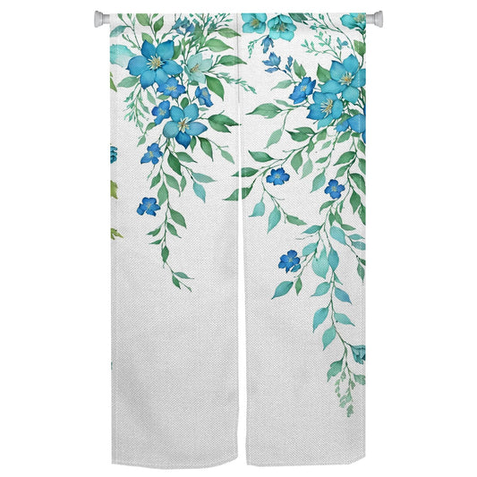 XMJJKUF Noren Japanese Style Doorway Curtain Long Japanese Window Treatment Door Curtain Tapestry Polyester Panel for Room Privacy Divider Kitchen Home Bar Decor (Green Plants),33.5"x 70.9"