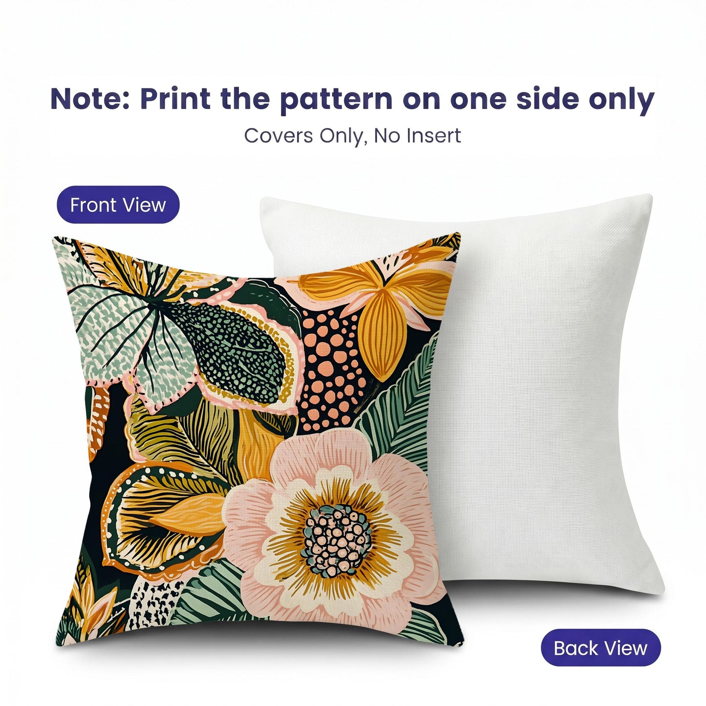 mellicoma Waterproof Outdoor Pillow Covers 18x18 Pack of 2 Bold Tropical Floral Pattern Throw Summer Outdoor Pillows for Garden Funiture Patio Home