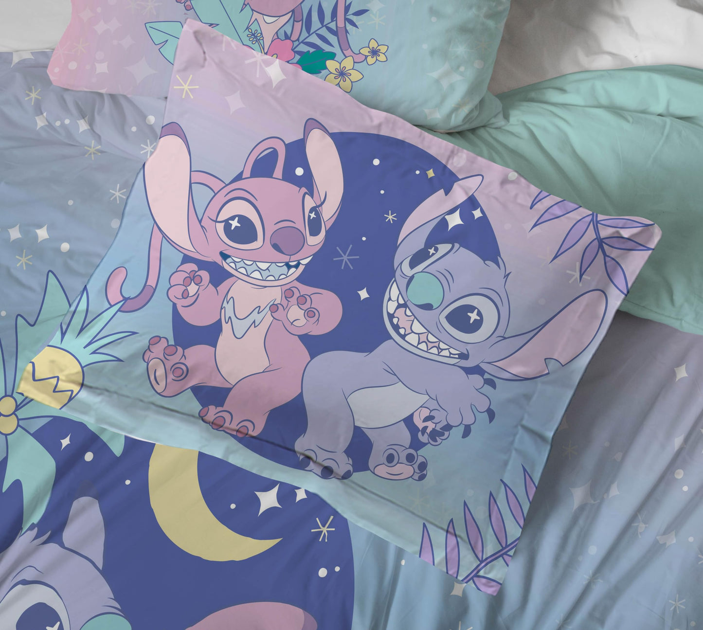 Disney Lilo & Stitch Twin Comforter Set, 5 Piece Bed in a Bag with Stitch & Angel - Super Soft Fade Resistant Microfiber Girls Bedding - Machine Washable (Officially Licensed Disney) by Jay Franco