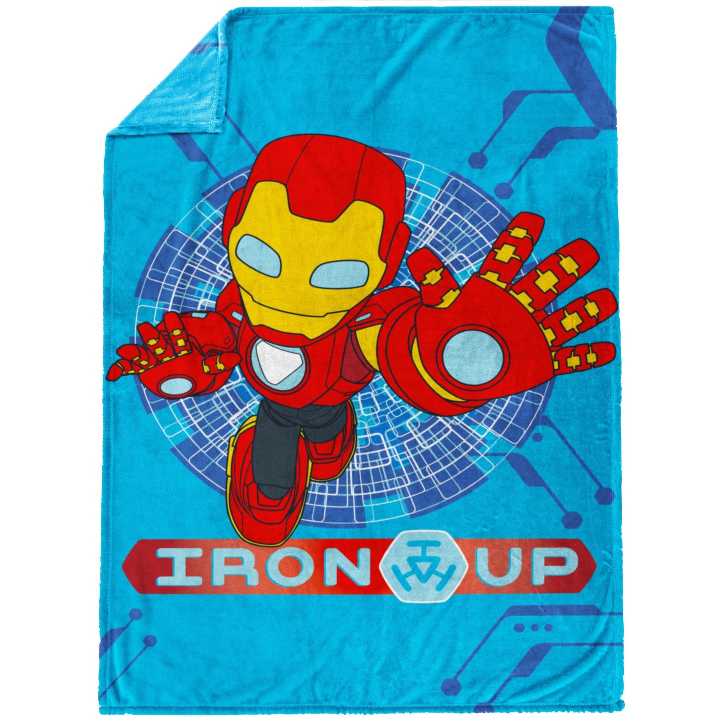 Jay Franco Kids Plush Throw Blanket – Soft & Cozy Fleece Throw for Bedroom & Couch Décor, Official Licensed Product, Blue - Iron Man & Friends, 60x90 - Large Blanket