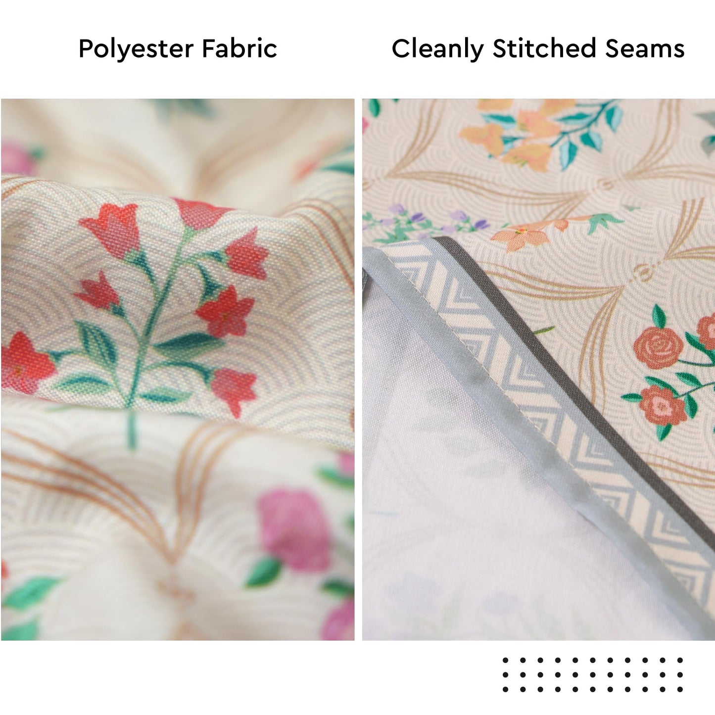 Encasa XO Floral Table Cloth 56"x56" for Square Table Water Repellent Polyester Indoor Outdoor Tablecloth Machine Washable Spring Summer Table Cover Farmhouse Style for Dining French Beige