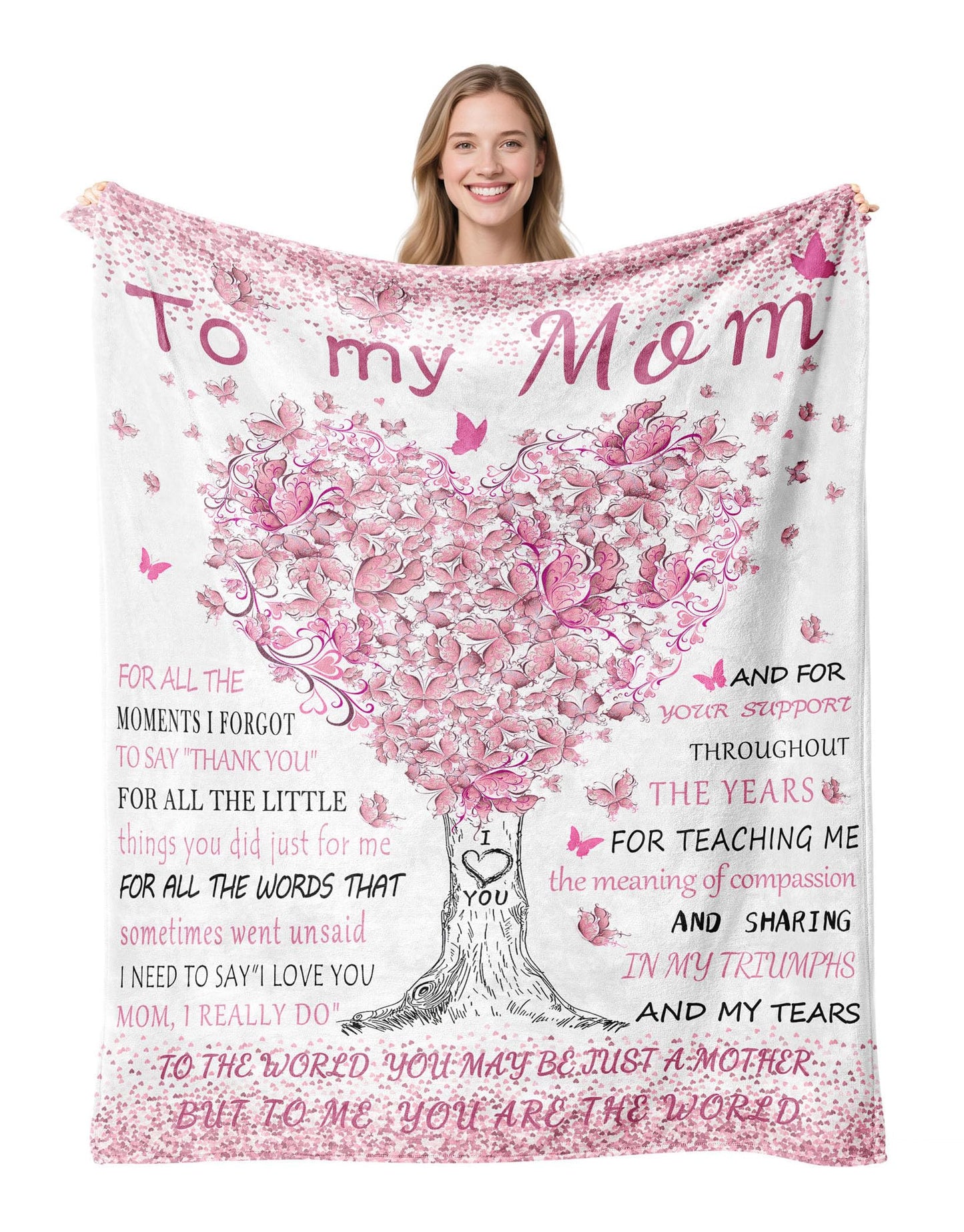 HUBSERUG Mothers Day Blanket Gifts for Mom, Mom Birthday Gifts from Daughter Son, Mothers Gift for Christmas Valentine's Day Thanksgiving Day, Moms Birthday Gift Ideas Flannel Throw Blanket 60" X 50"