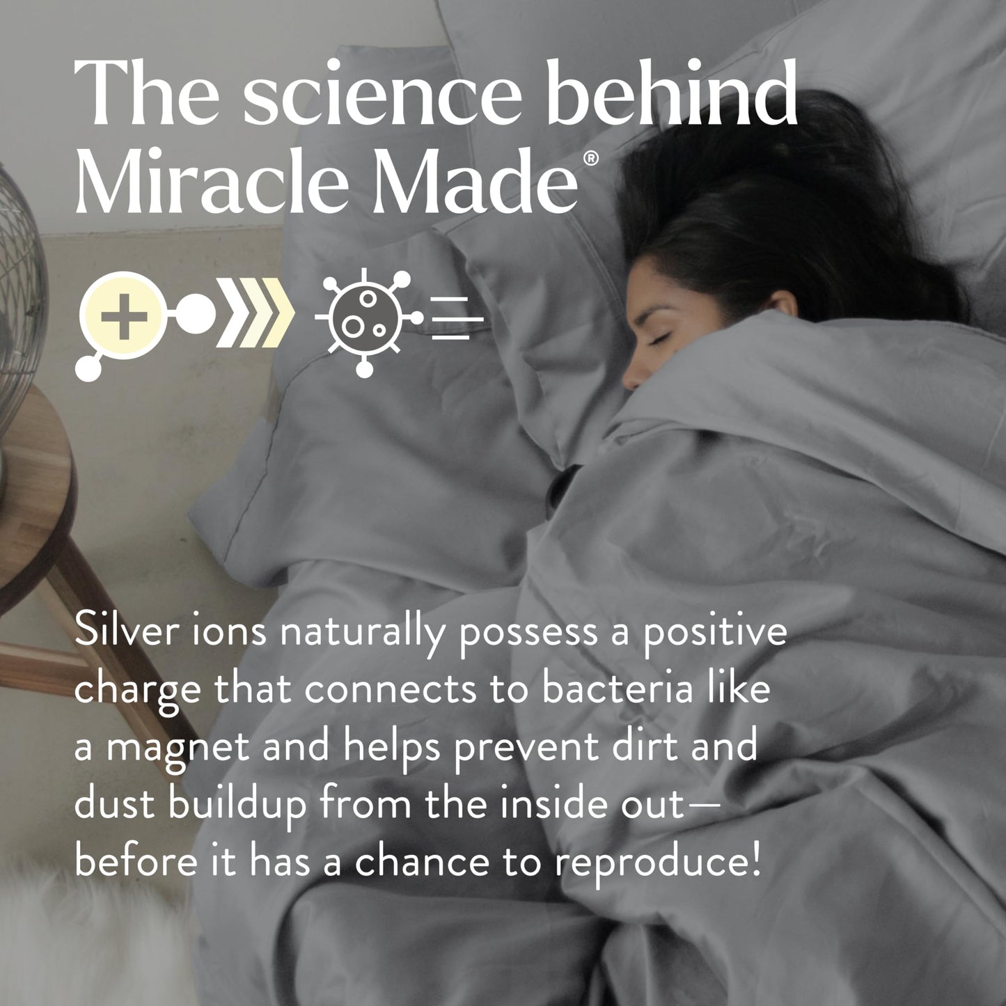 Miracle Made Soft, Breathable Cotton Pillowcase Set, 2-Piece – Silver-Treated, Cool-to-the-Touch Covers for a Fresher-Feeling Sleep Surface – Standard Size, Silver Grey