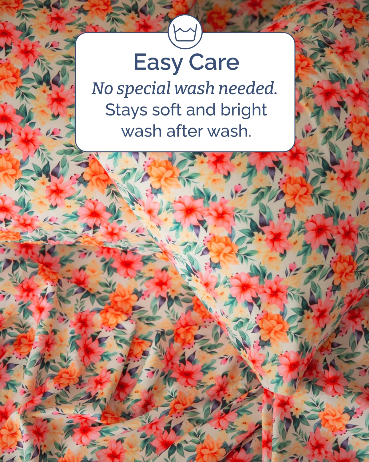 Floral Sheets - Flower Print Bed Sheet Set - 1 Flat, 1 Fitted & 1 Pillowcase w/ Deep Pockets - Comfy, Cozy, Wrinkle & Fade Free - Boho Botanical Bedding - Soft, Breathable & Cooling - Twin Size Set