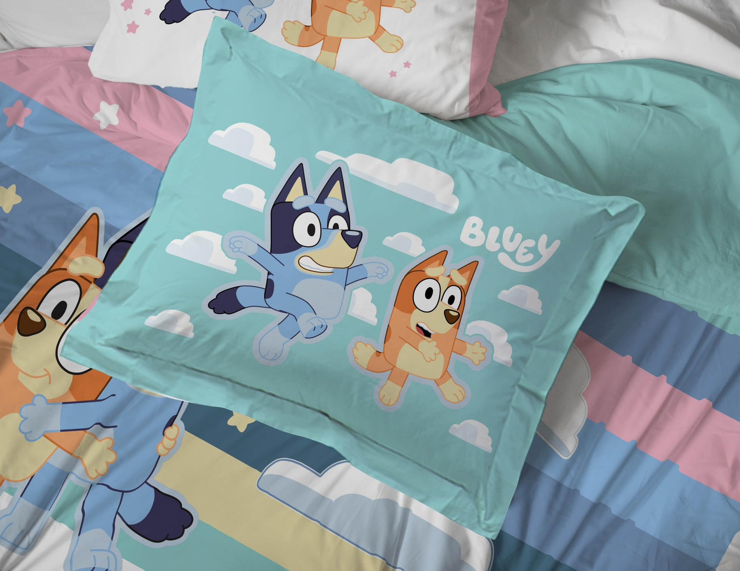 Jay Franco Kids Bed Set, Multi, Bluey, 7 Piece Queen