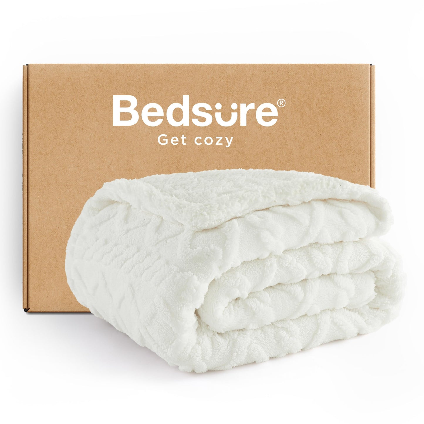 Bedsure Sherpa Fleece Throw Blanket for Couch - Fuzzy Soft Cozy Blanket for Winter, 50x60 Inches, Navy and White