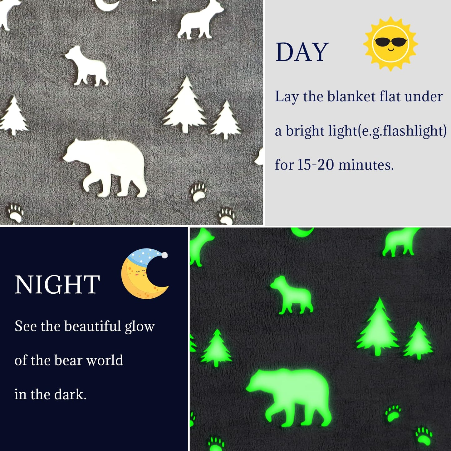 Bear Blanket Gifts for Women & Girls, Soft Warm Lightweight Plush Flannel Throw, Cozy Comfy Fuzzy Blanket for Bed, Sofa, Travel, Living Room, Home Decor, Christmas Birthday Gifts for Women & Girls