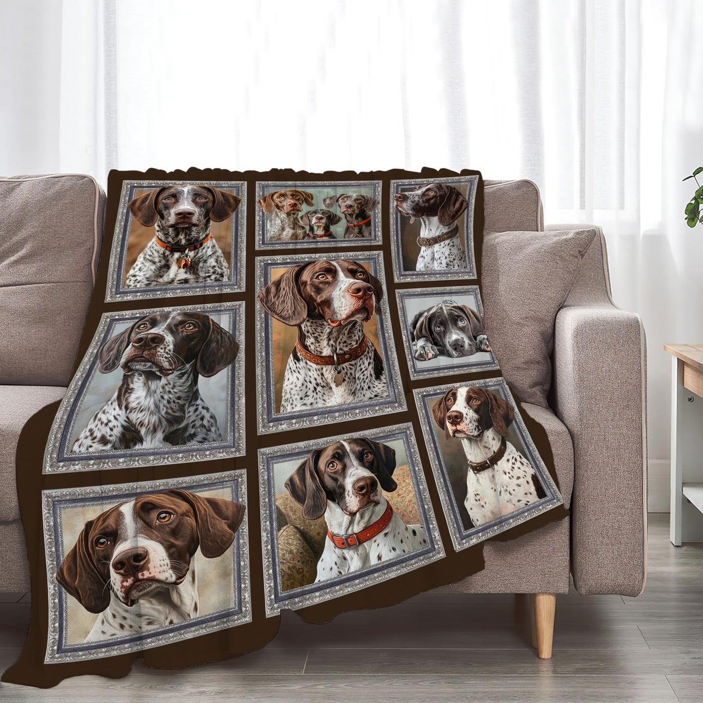 German Shorthaired Pointer Blanket Soft Fuzzy Fleece Dog Throw Blankets Decor Cozy Warm Plush Flannel Dogs Blankets Gifts for Boys Girls Men Women Home Chair Sofa Couch Bed 50"X40"