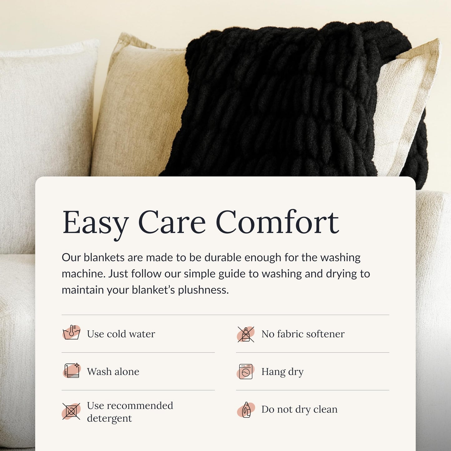 Minky Couture Hugs Blanket - Extra Plush Blanket for Premium Gifting - Stretchy Bubbled Cozy Throw - Silky Smooth - Durable & Machine-Washable - Travel-Friendly - Monster, Black