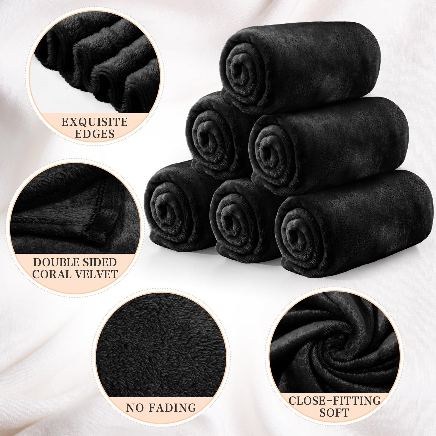 Tinideya Flannel Fleece Throw Blanket Bulk 50 x 60 Inch Soft Fleece Blanket Warm Throw Blankets Coral Blankets for Couch Sofa Home Wedding Gifts Season
