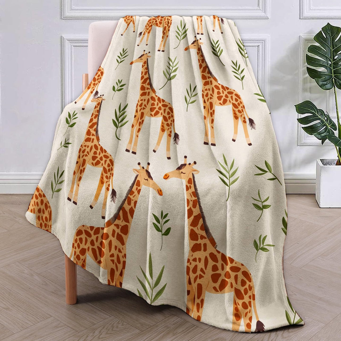 VANZEV Giraffe Fleece Blanket Gifts for Kids and Adults, Cute Animal Cozy Throw Blankets, Soft Warm Plush Giraffe Blanket for Home Decor, 50x60 inches