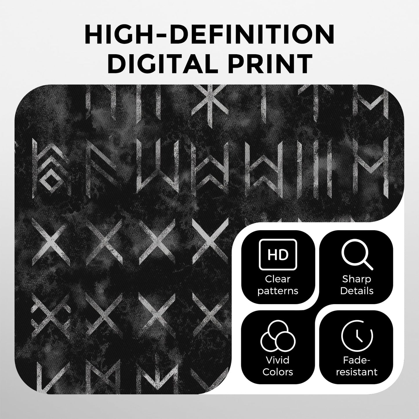 95% Blackout Viking Curtains - Norse Mythology Curtains for Bedroom Living Room Decor, Rune Home Decor, Thermal Grommet Black Out Drapes 84 Inches Long 2 Panel Set X62