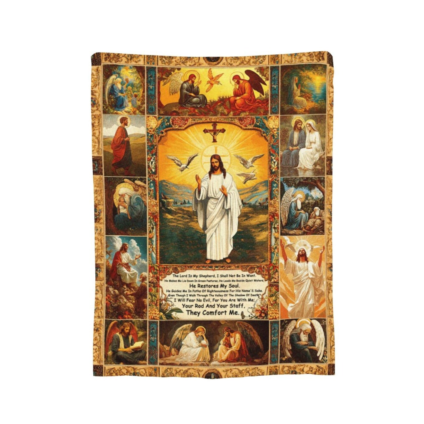 Christian Jesus Blanket Christian Prayer & Scripture Throw Blanket Religious Bible Verses, Ultra-Soft Lightweight Flannel (50"X40") for Adults & Kids - Uplifting Faith Gift