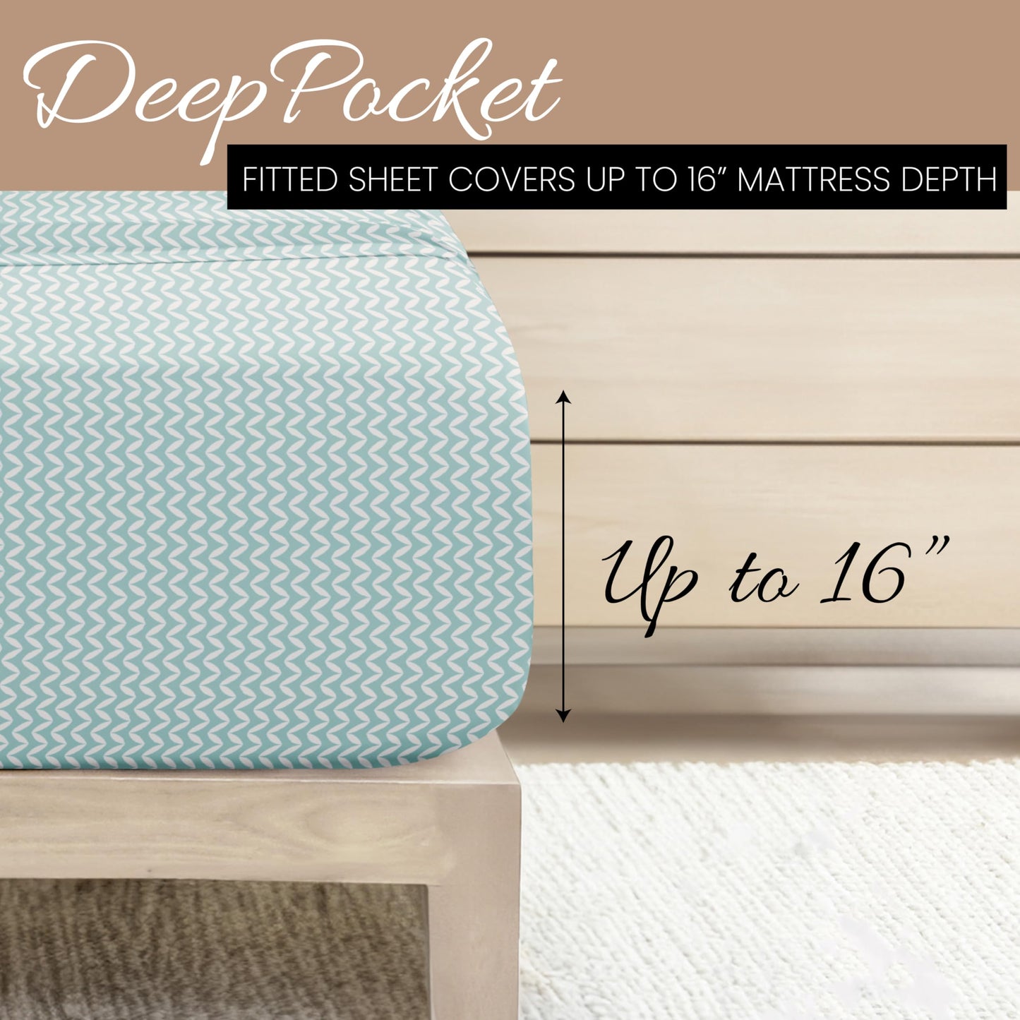 Linen Market 4 Piece Full Bedding Sheet Set (Light Blue Chevron) - Sleep Better Than Ever with These Ultra-Soft & Cooling Bed Sheets for Your Full Size Bed - Deep Pocket Fits 16" Mattress