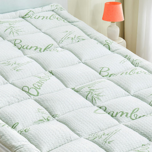 KUTUU King Mattress Pad Cover, Viscose Made from Bamboo Pillow Top Cooling Mattress Topper for King Size Bed, 6-21 inches Deep Pocket, 78x80 inches