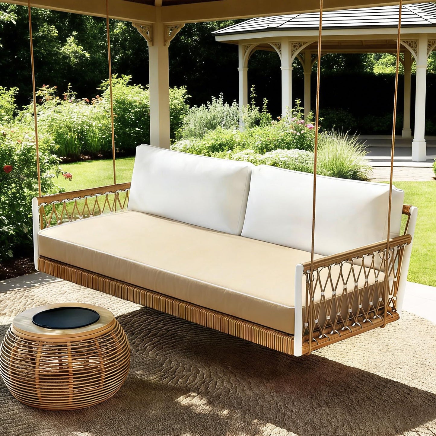 Thankyall Twin Outdoor Porch Swing Bed Mattress Cover Waterproof, 75 * 39 * 6inch Outdoor Daybed Mattress Covers Sheet Fitted Slipcover with Zipper-ONLY Twin Cover (Sky Blue)