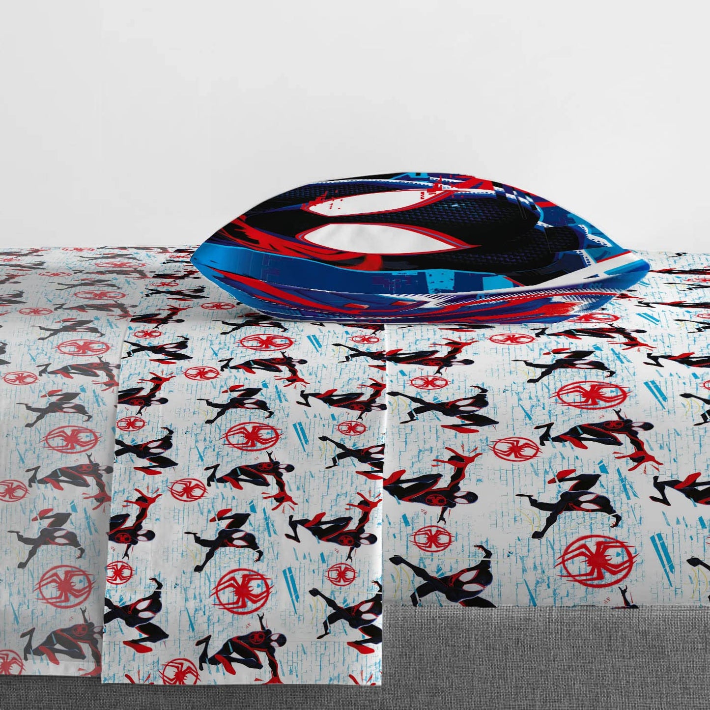 Jay Franco Marvel Spiderman Spider-Verse 5 Piece Twin Comforter Set - Kids Bed in a Bag - Super Soft Fade Resistant Microfiber Machine Washable - Miles Morales & Ghost-Spider (Official Marvel Product)