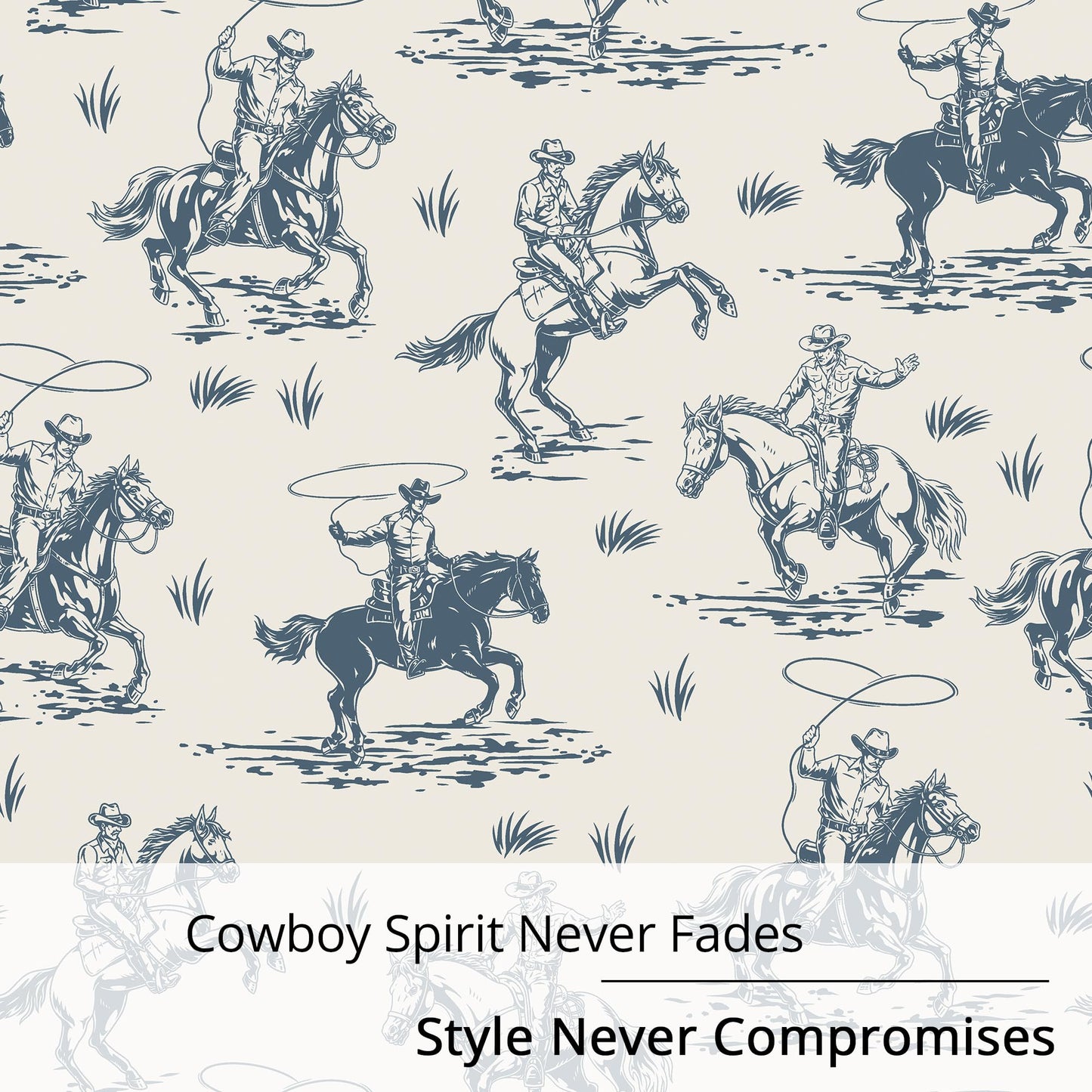 Western Cowboy Blackout Curtains – 100% Blackout Rustic Western Rodeo & Cowboy Design, Thermal Insulated Noise Reducing for Bedroom, Living Room & Man Cave (Vintage Lasso Riders, W52xL84, 2 Panels)