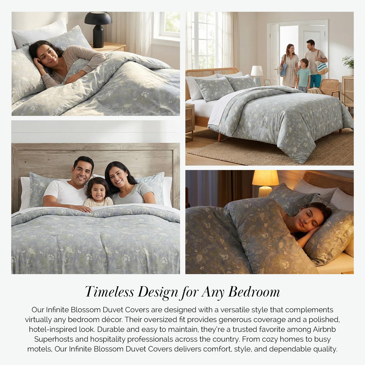 Southshore Fine Living, Inc. Duvet Cover King/California King Size Set – Extra Soft Bedding w/Zipper Closure – King Duvet Cover Set 108"x98", 2 Pillow Shams 20"x36" – Wrinkle Resistant– Blossom Slate