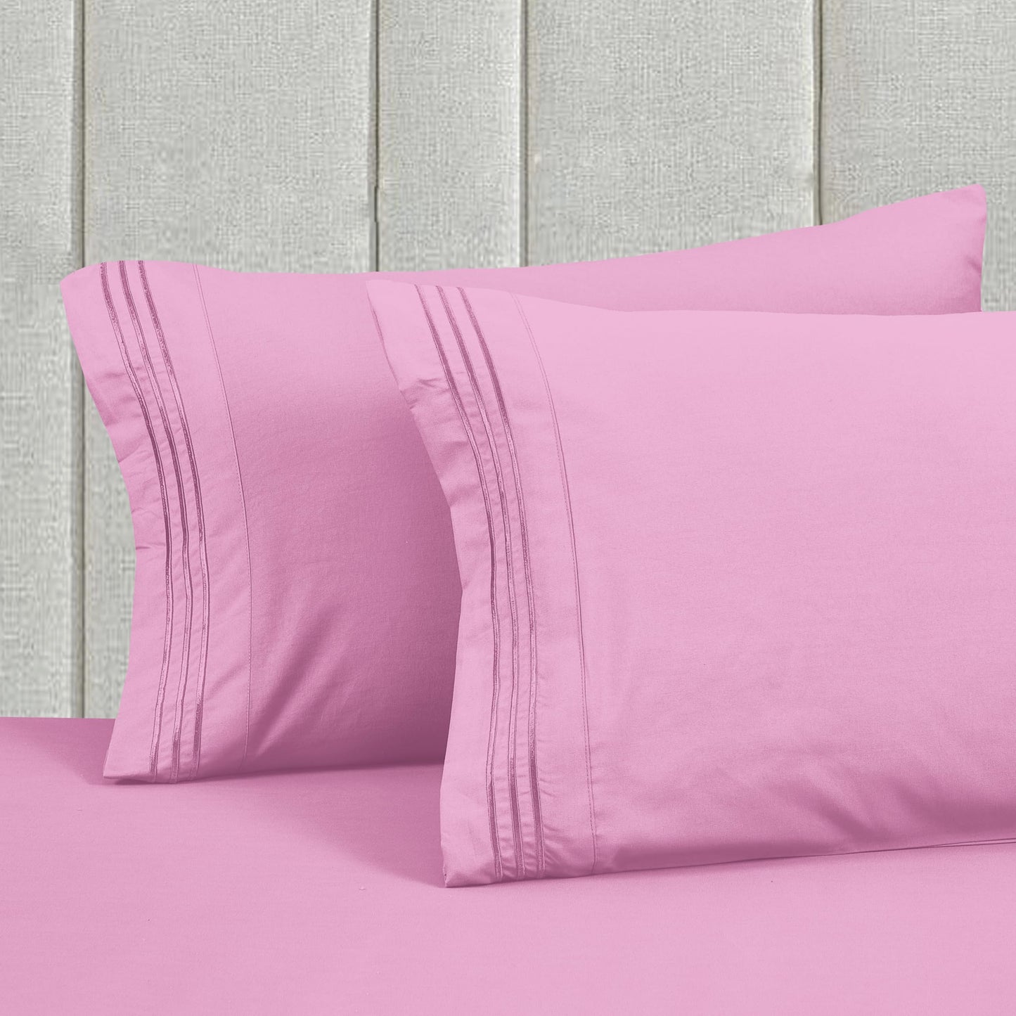 Mocassi Full Size 4-Piece Bed Sheet Set - 1800 Premium Hotel Quality Microfiber 18-24 Inches Extra Deep Pocket Fitted Sheet- Luxury Soft, Breathable, Wrinkle, and Fade Resistant, Light Pink