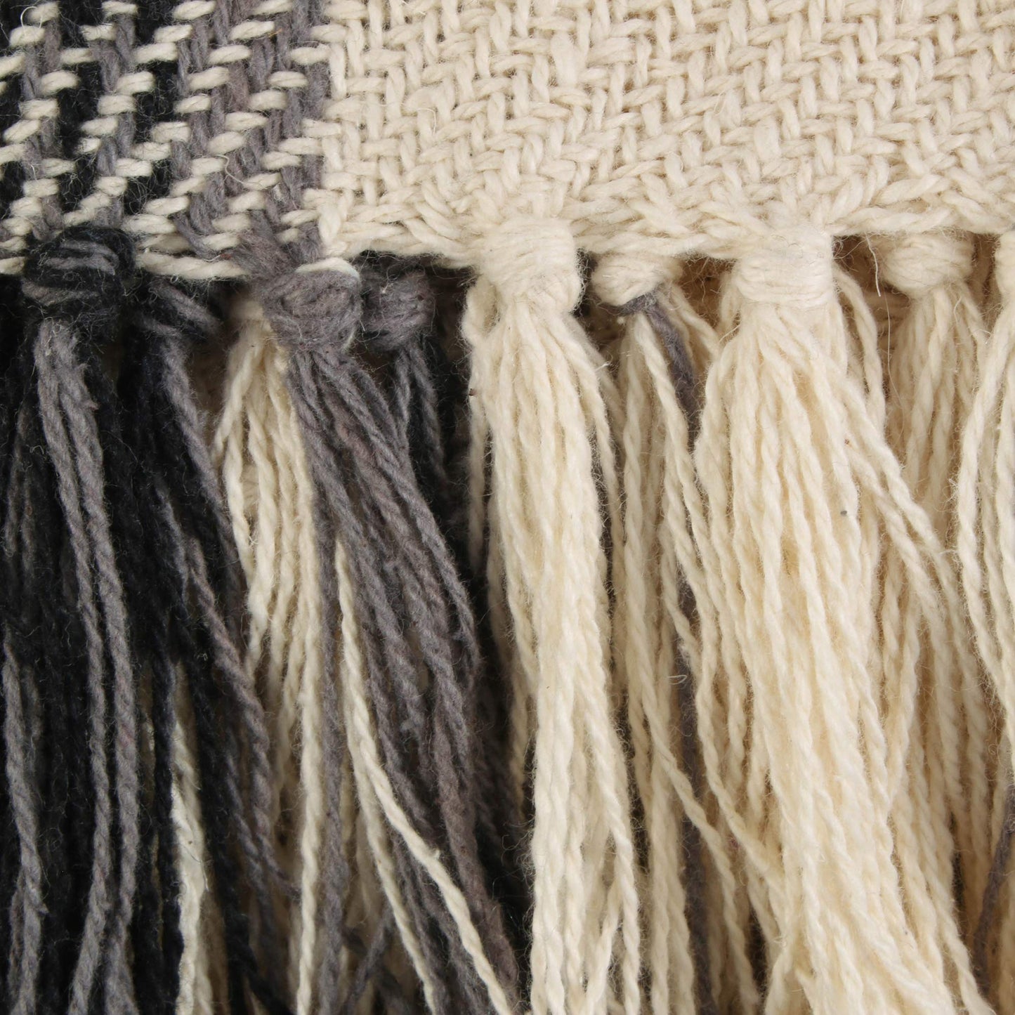 DII Farmhouse Woven Throw, 50x60 with 3" Fringe, Black, 1 Piece