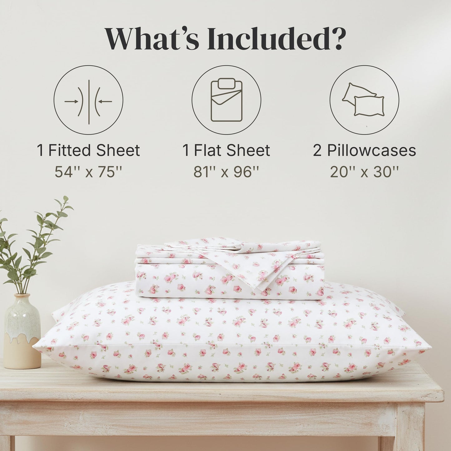 Modern Threads Silky Soft Microfiber and Wrinkle Free Sheets - Luxurious Microfiber Bed Sheets Includes Flat Sheet, Fitted Sheet with Deep Pockets, & Pillowcases Ivory, Full