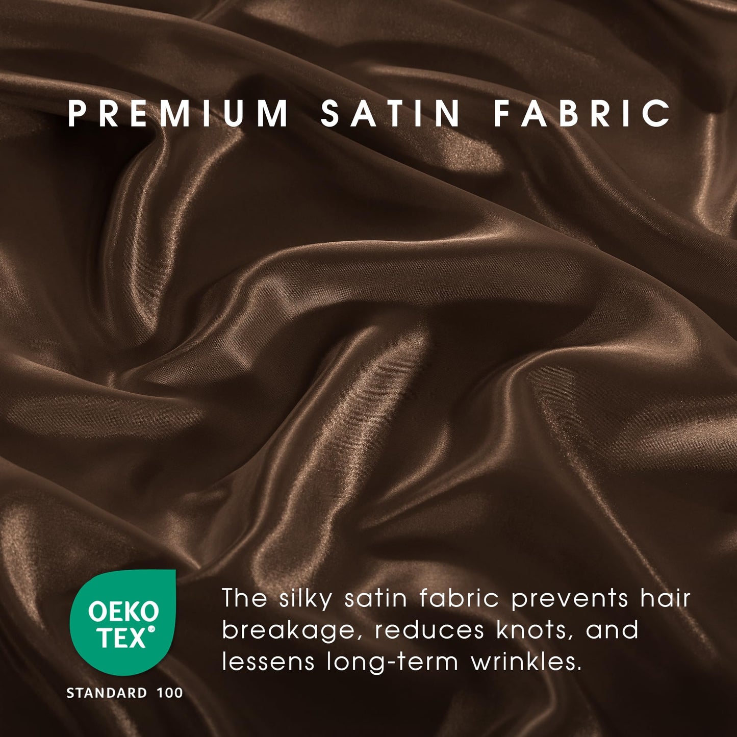 FreshCulture Satin Sheets Full Size - 4 Piece Luxury Soft Silky Full Size Bed Sheets, Similar to Silk Bed Sheet Set with 1 Deep Pocket Fitted Sheet, 1 Flat Sheet & 2 Pillowcases (Brown)