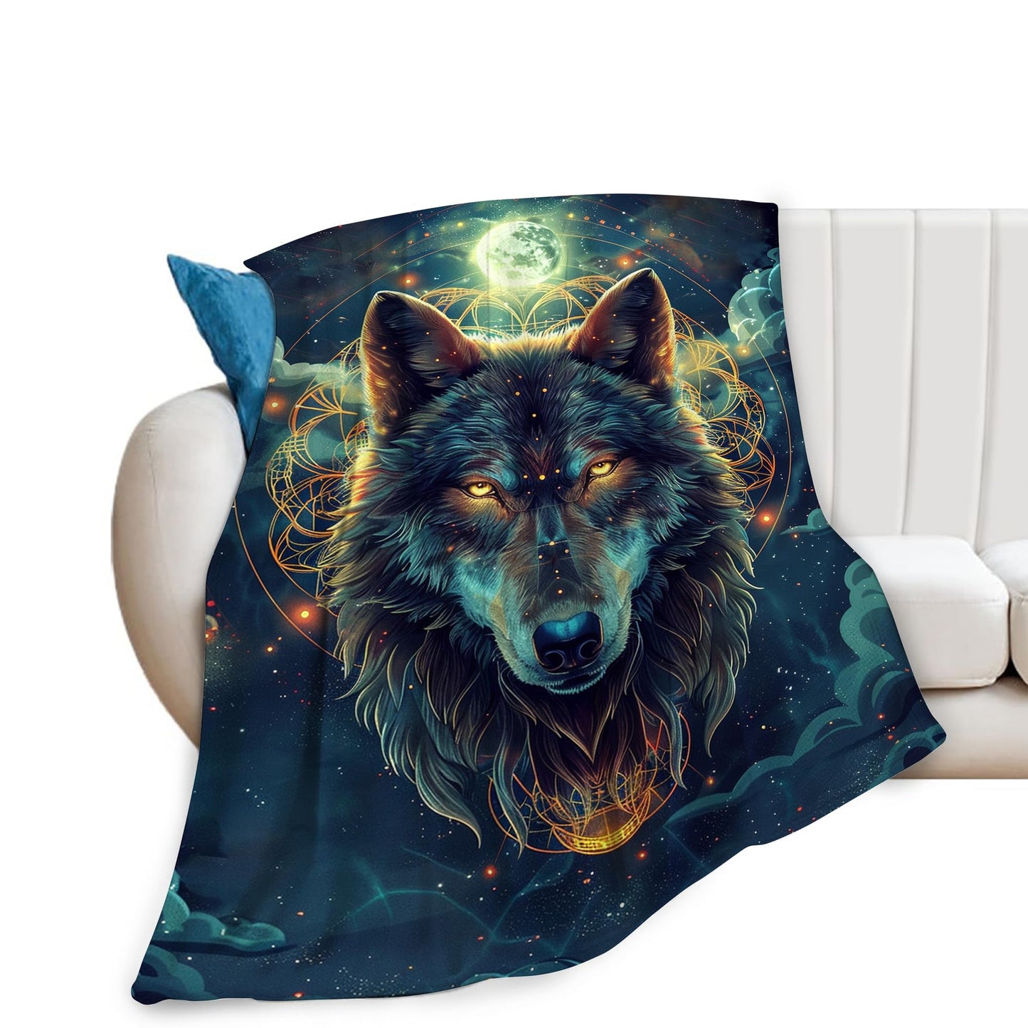 Wolf Blanket Fantasy Wolf Throw Blanket Wolf Gifts and Decor Wolf Blanket for Girls Boys Women Men Kids Adults Soft Warm Cozy Fleece Blanket for Couch Sofa Bed 50"x40"
