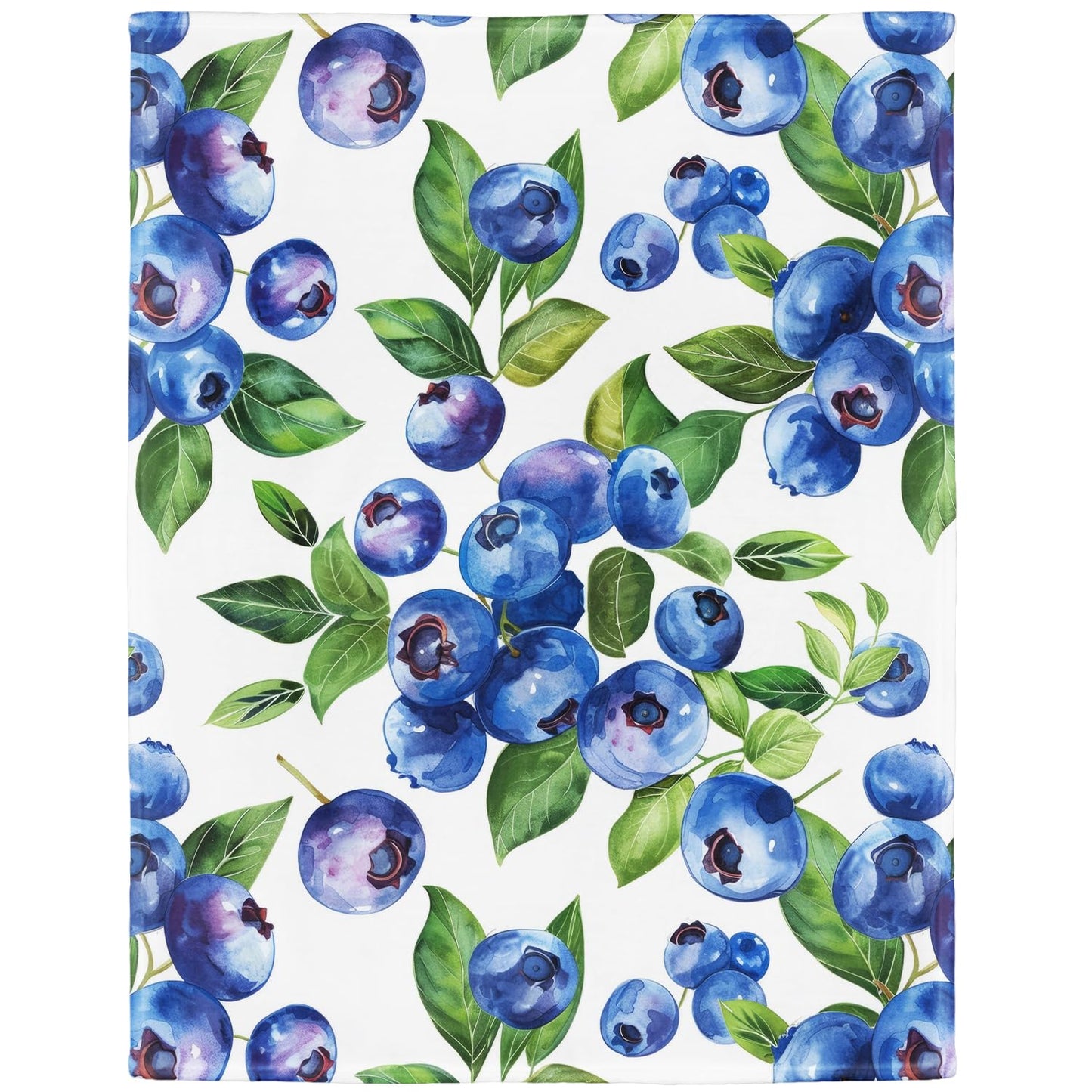 XSMEI Blueberry Pattern Throw Blanket, Decorative Fleece Blanket with Fresh Fruit Design, Super Soft Warm and Cozy, Gifts for Women Girls Kids, 50" x 60"