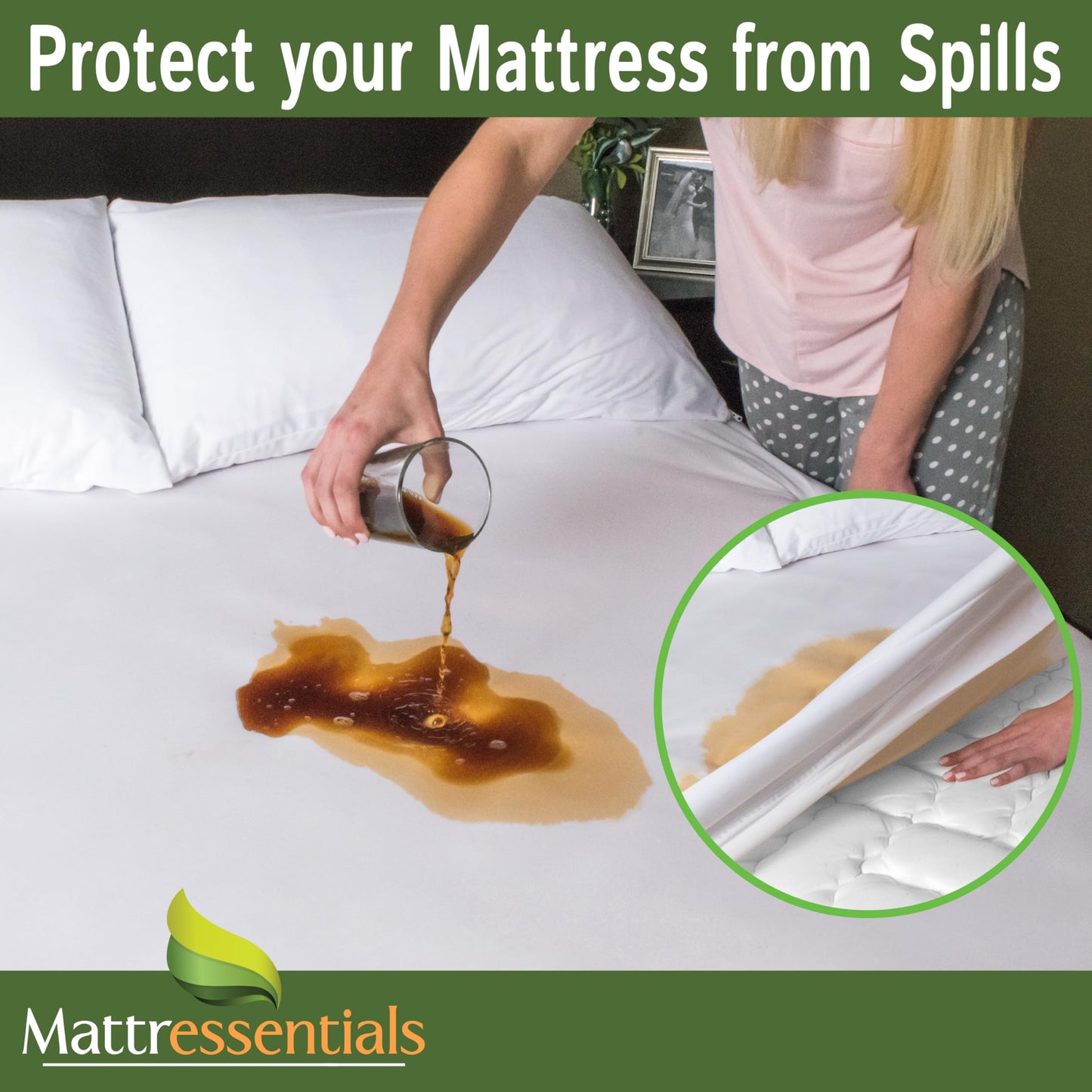Zippered Full Mattress Protector (5"-7" Depth) - Bed Bug Waterproof Mattress Cover, Premium Quality Hypoallergenic Encasement White
