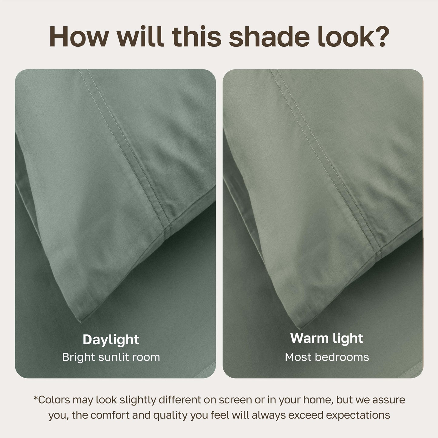 California Design Den Queen Size Fitted Sheet Only - 100% Cotton 600 Thread Count Sateen, Soft Deep Pocket Bottom Fitted Sheet, Premium-Feel Bedding, Smart Foot Side Indicator (Sage Green - Cool Tone)