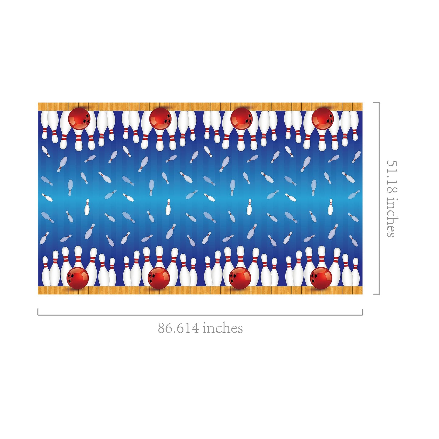CC HOME 1Pc Bowling Party Plastic Tablecloth 54 x 87 Inch Long Table Cover, Bowling Ball Party Tablecover for Ball Sports Theme Kids Baby Shower Birthday Dinner Picnic Kitchen Event