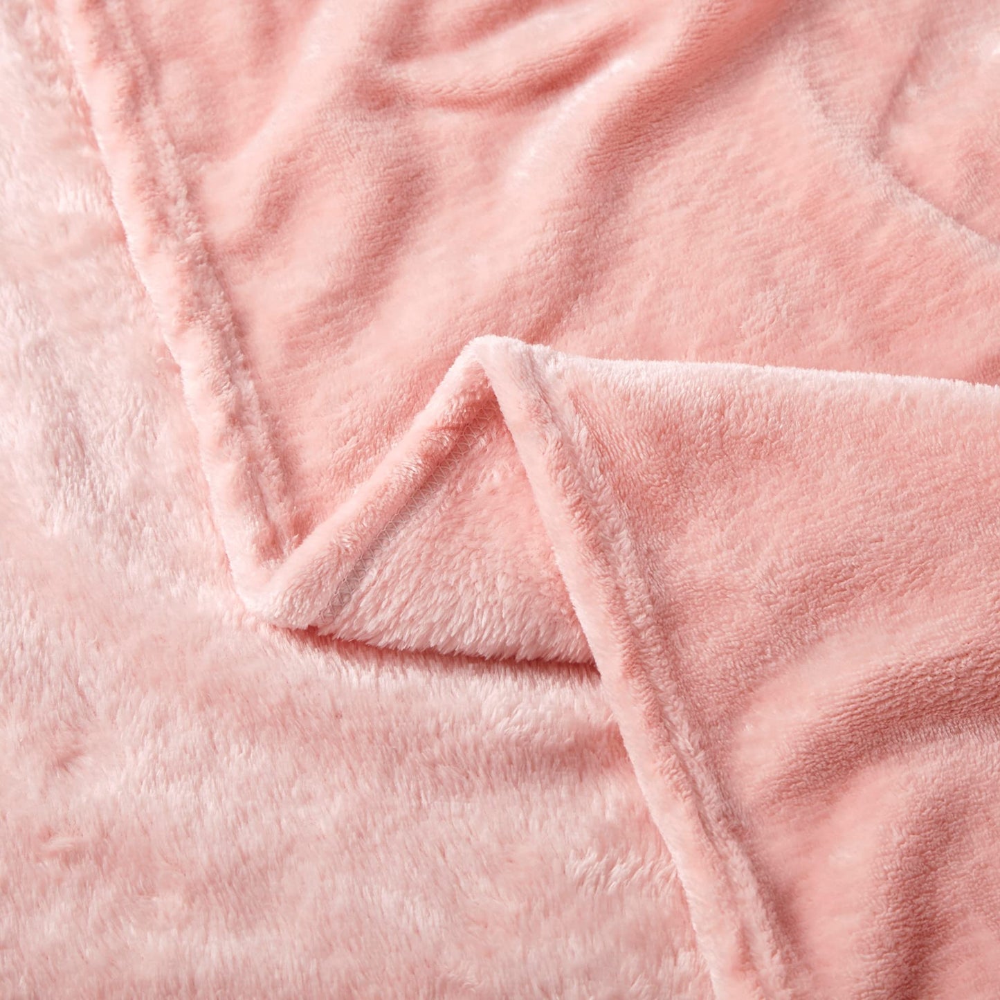 Homiest Fleece Throw Blanket with Fringe, Soft & Cozy Flannel Light Pink Blanket, Lightweight Decorative Blanket for Sofa Bed Chair All Season (Blush Pink, 50 x 60 Inch)