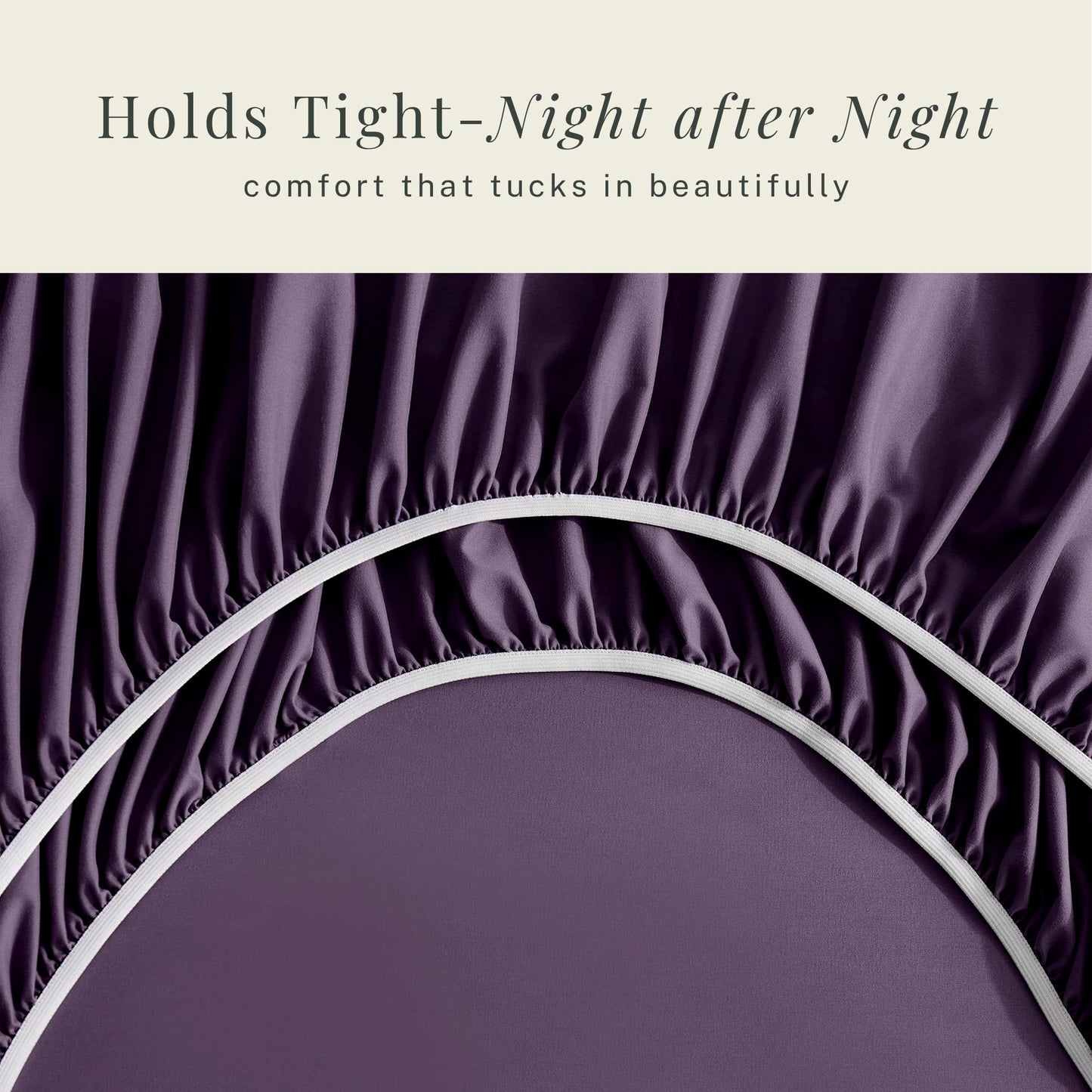Hearth & Harbor Extra Deep Pocket Queen Sheets Sets - Fits Mattress 18-24 Inches Deep - Extra Deep Pocket Sheets - 6 Piece Queen Size - Eggplant