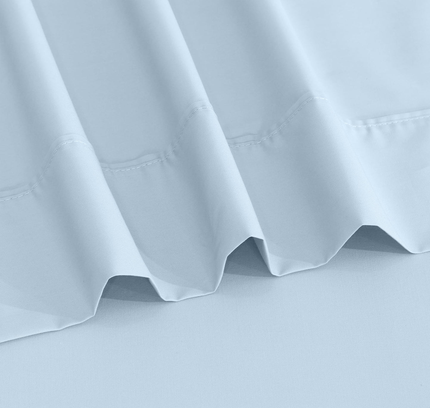 RUVANTI 100% Cotton Percale Sheets, Full Size, Baby Blue