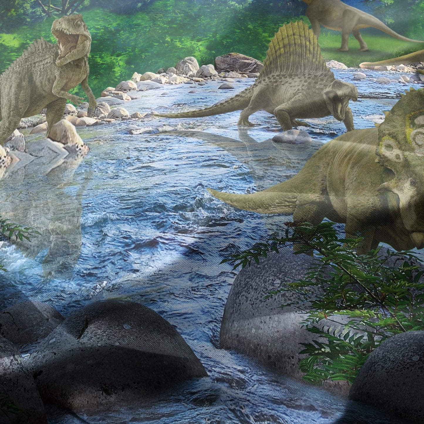 NiuOne Dinosaurs Twin Fitted Sheet 2Pcs Twin Sheets Set Kids 3D Realistic Dinosaur Fitted Sheets Set Ancient Jungle Dinosaur Bed Sheet Kids Soft Microfiber Bedding Sheets Set