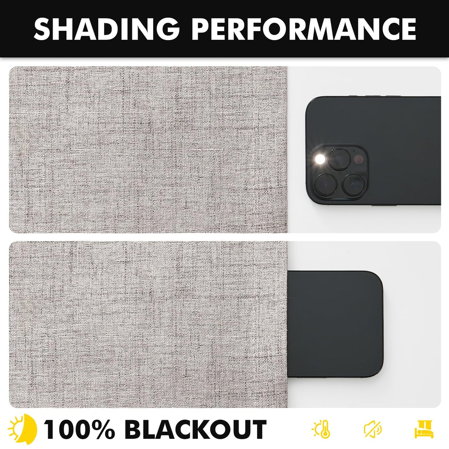 MIULEE 100% Blackout Linen Curtains for Bedroom, Ivory Solid Luxury Decor Thermal Insulation Room Darkening Drapes for Living Room Back Tab Rod Pocket 42 x 84 Inches, 2 Panels