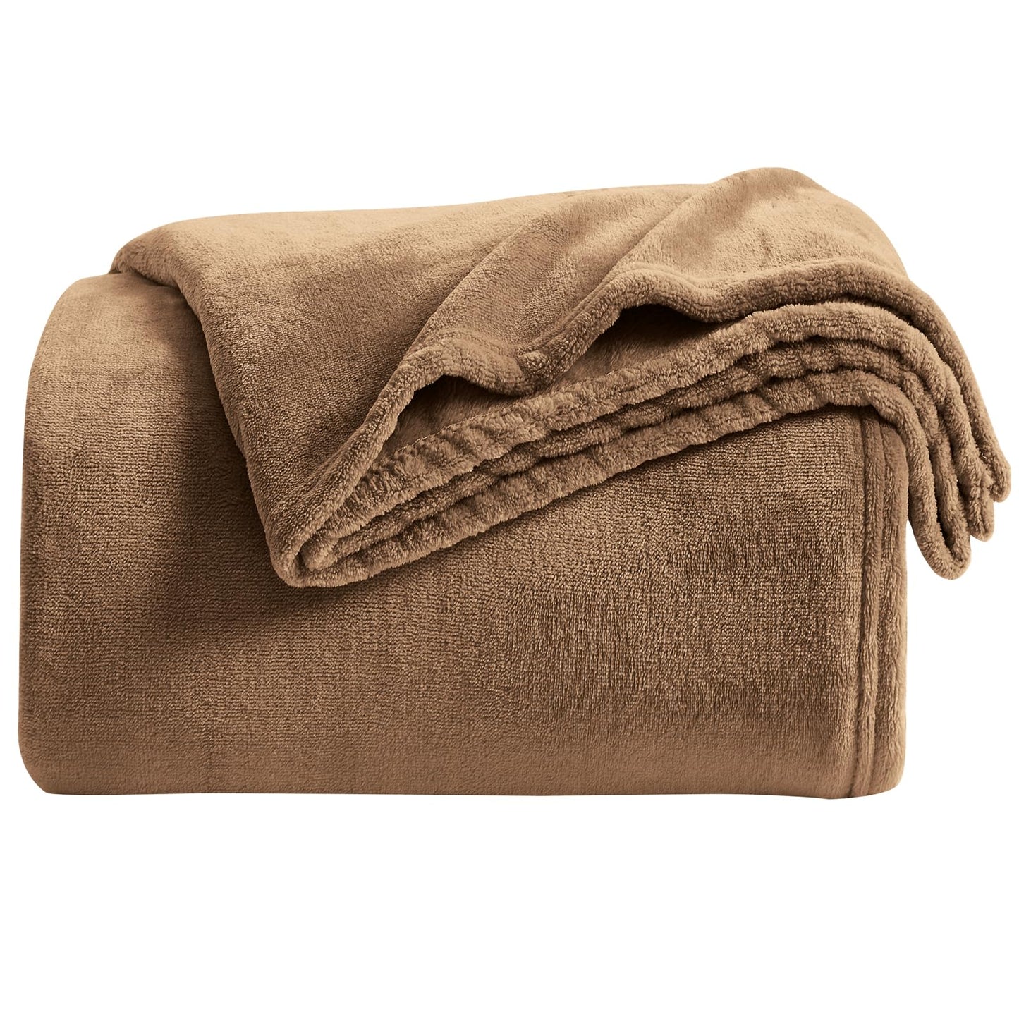 KMUSET Brown Fleece Throw Blanket for Couch - Warm Cozy Soft Lightweight Blankets All Seasons Suitable 50 x 60 inches