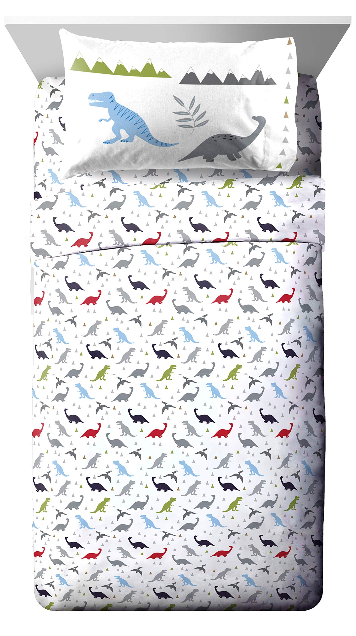 Jay Franco Trend Collector Dinosaur Roar 7 Piece Full Bed Set - Includes Comforter & Sheet Set - Super Soft Fade Resistant Microfiber Bedding