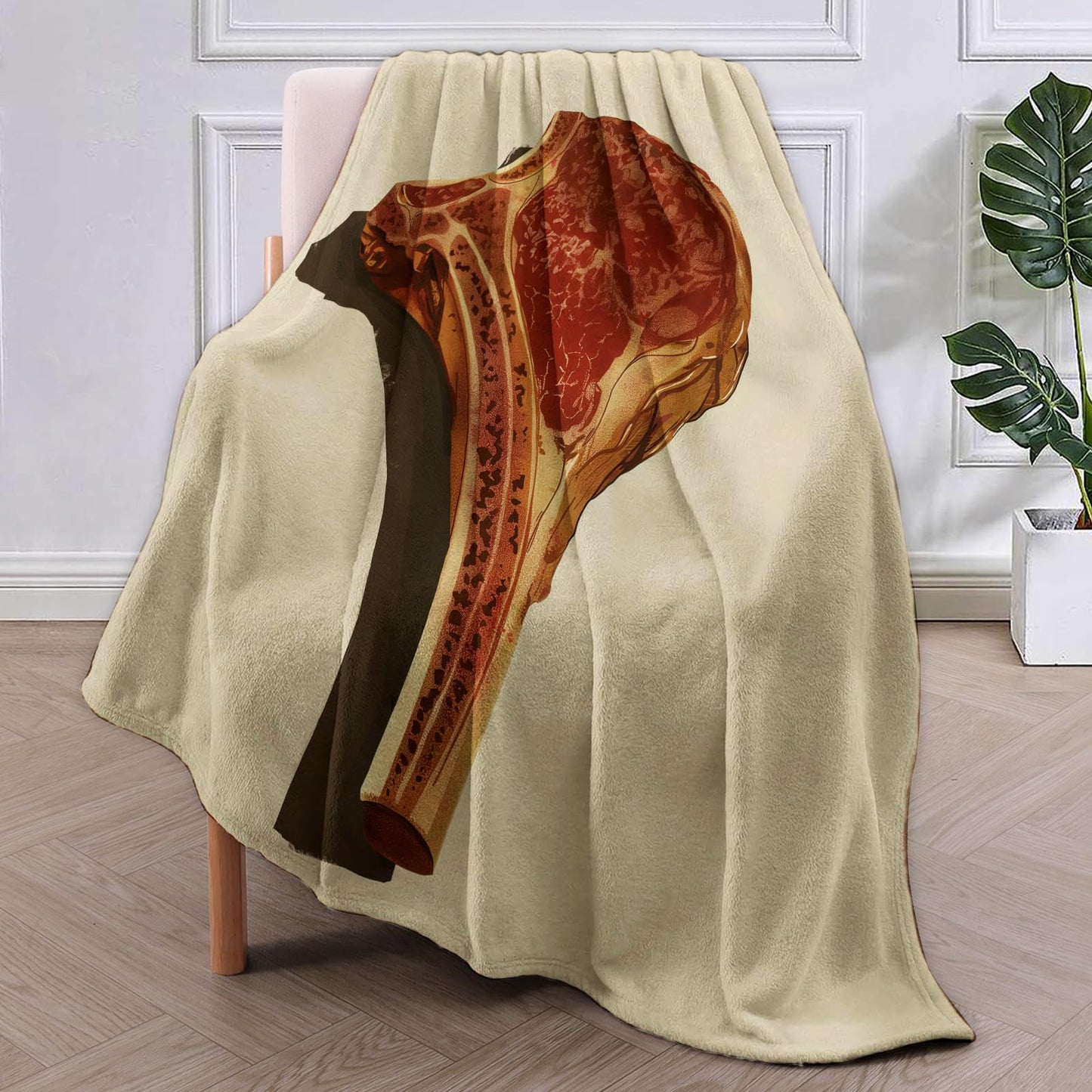 Steak Blanket Gifts for Kids Adults Women Girls Soft Warm Lightweight Cozy Plush Beaf Meat Foods Throw Blankets for Bedroom Living Room Sofa Home Decor 60"x50"