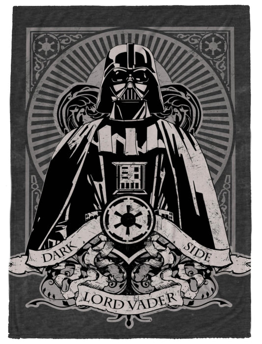 Jay Franco Kids Plush Throw Blanket – Soft & Comfy 50x70 Inches Throw for Couch or Bed – Cozy Home Décor for Living Room & Bedroom, Black - Star Wars