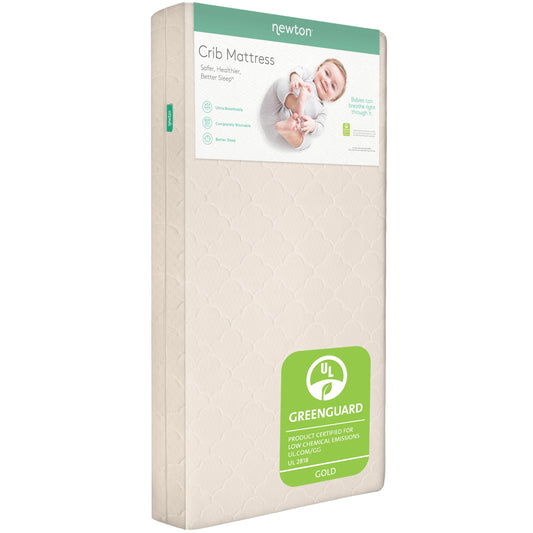 Newton Baby Crib Mattress and Toddler Bed - Ultra-Breathable Proven to Reduce Suffocation Risk, Washable Core & Cover, 2-Stage, Deluxe 5.5" Thick - Sandstone